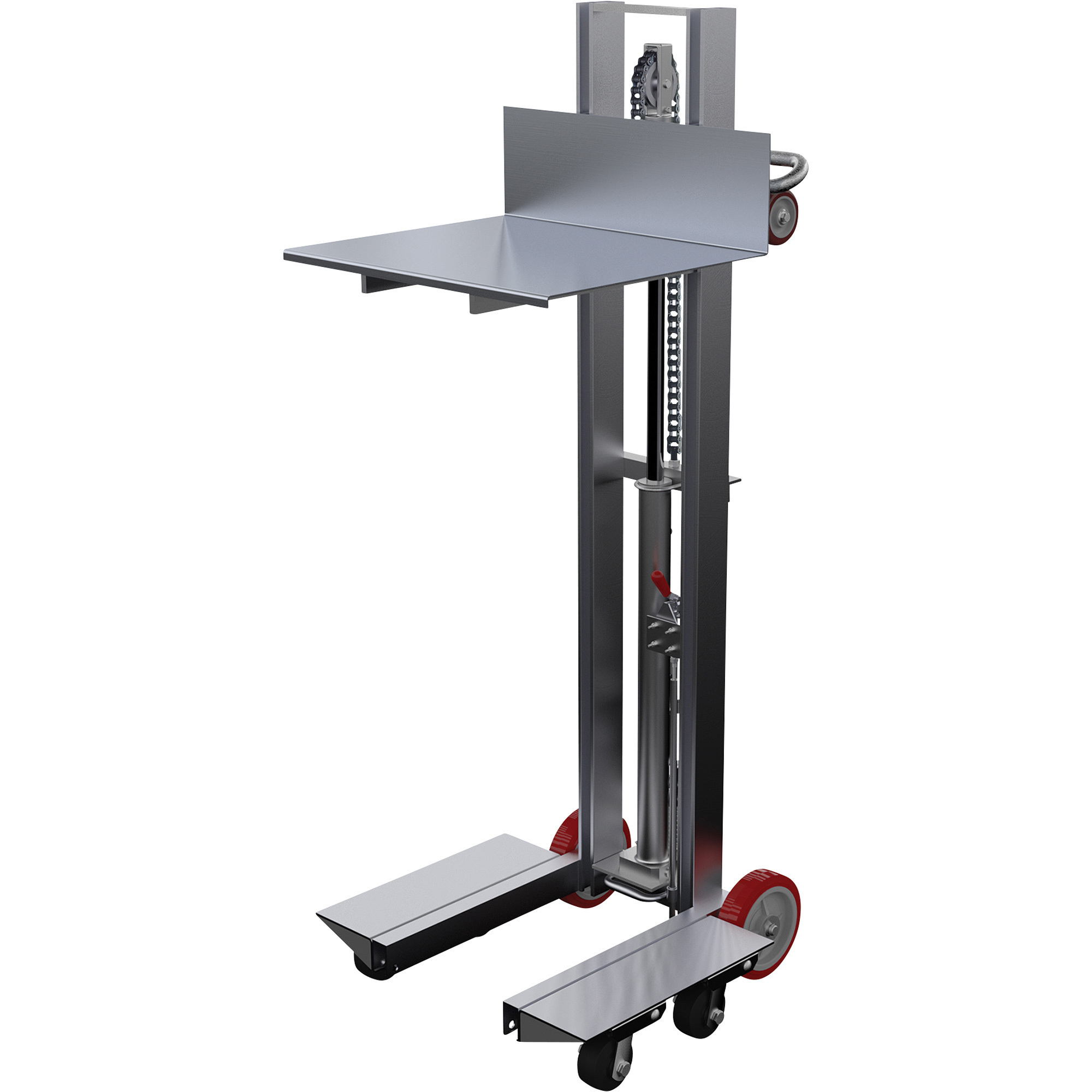 Vestil Aluminum Lite Load Lift with Foot Pump, 20in.L x 24in.W, 400-Lb. Capacity, Model# ALLH-2420-4SFL